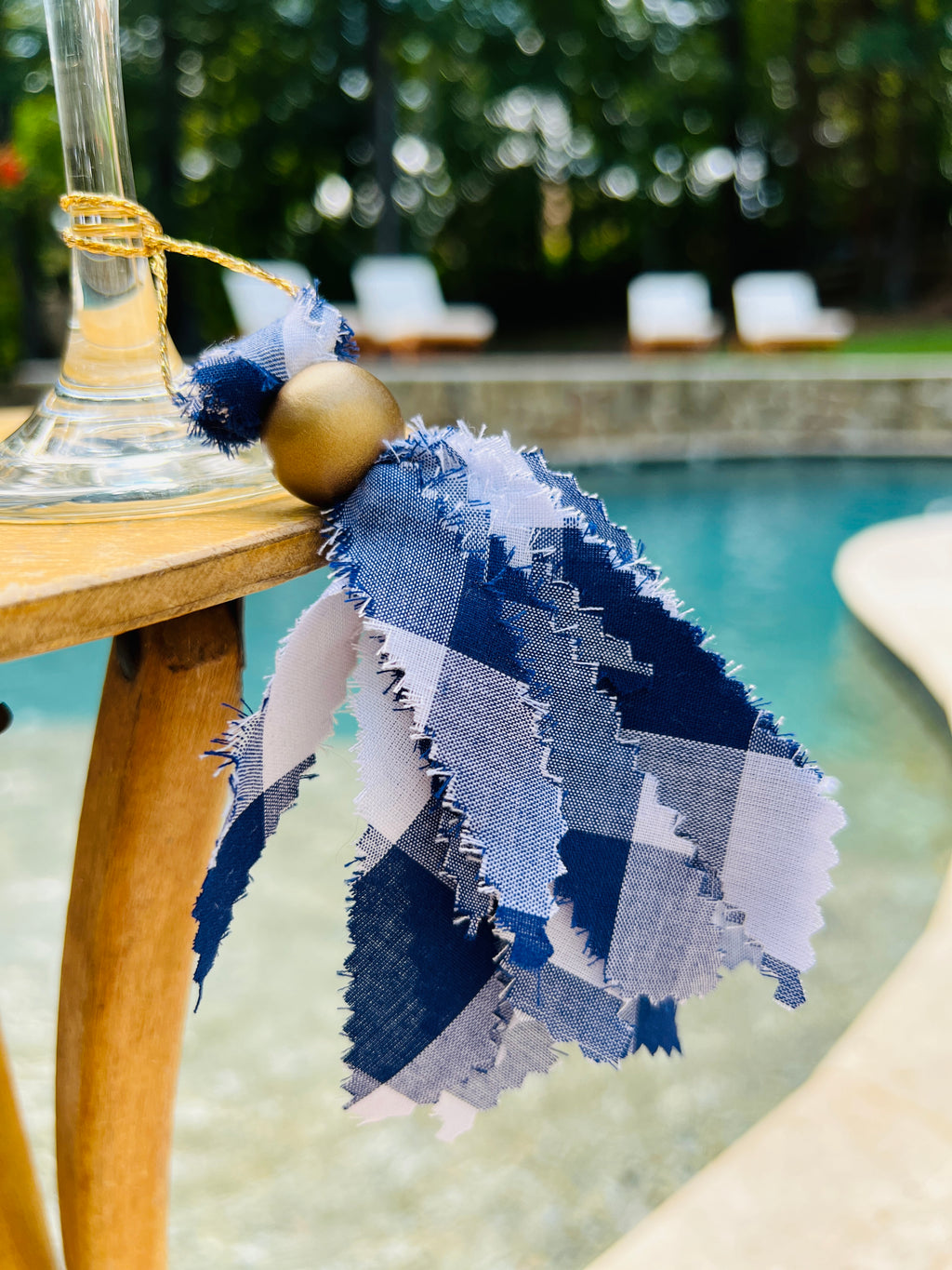 Navy & White Tailgate Tassel