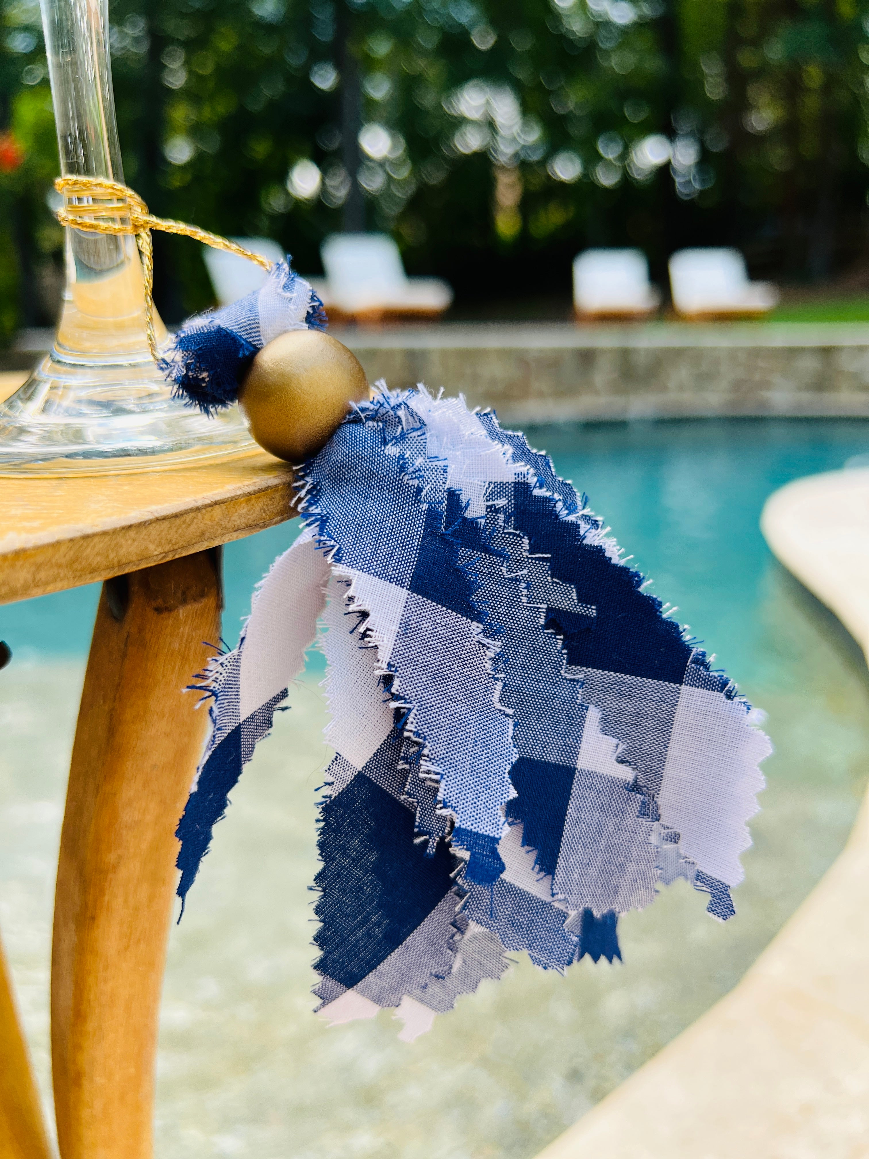 Navy & White Tailgate Tassel